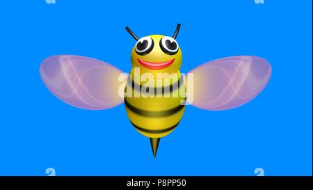 Bumble Bee fliegen. 3D-Rendering Stockfoto