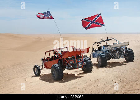 Blick auf ATV in der kalifornischen Wüste geparkt Stockfoto