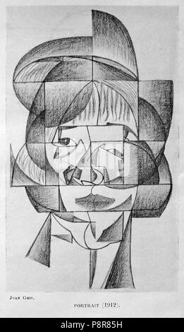 . 353 Juan Gris, 1912, Porträt (Etude pour le Portrait de Germaine Raynal), Bleistift und Kohle auf Papier, 36 x 26,5 cm, Privatsammlung Stockfoto