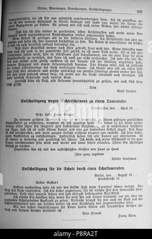 108 Der Haussekretär Hrsg. Carl Otto Berlin ca 1900 Seite 203 Stockfoto