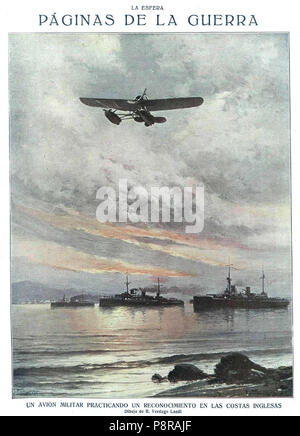 566 Un avión Militar practicando un reconocimiento De Las Costas inglesas, de Ricardo Verdugo Landi Stockfoto