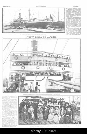 15 1908-04-23, Actualidades, Nueva línea de vapores, Barberá Stockfoto