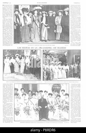 15 1908-04-23, Actualidades, Las reinas de la Mi-Careme en Madrid, Goñi y Cifuentes Stockfoto