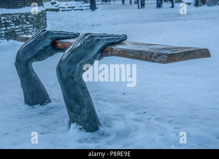 Kiew, Ukraine - die Hauptstadt der Ukraine ist eine faszinierende Mischung aus Modernität, der Geschichte und der sowjetischen Erbe, mit einige schöne Stücke der modernen Kunst Stockfoto