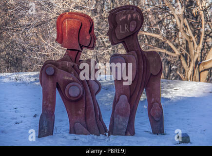 Kiew, Ukraine - die Hauptstadt der Ukraine ist eine faszinierende Mischung aus Modernität, der Geschichte und der sowjetischen Erbe, mit einige schöne Stücke der modernen Kunst Stockfoto