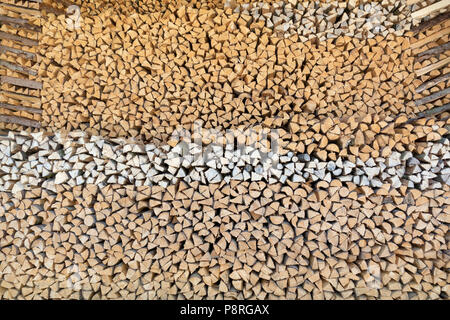Hugh Wood Pile mit vielen kleinen Stücke Holz Stockfoto