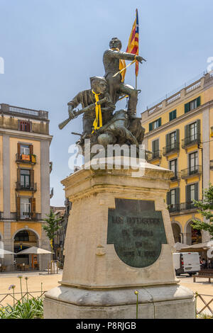 Platz der Unabhängigkeit in Girona-Katalonien-Spanien Stockfoto