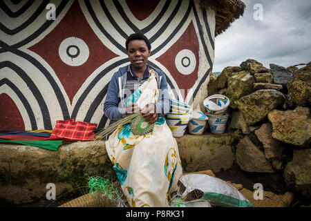 Ruanda, Ruhengeri, Musanze, iby "Iwacu Cultural Village Stockfoto