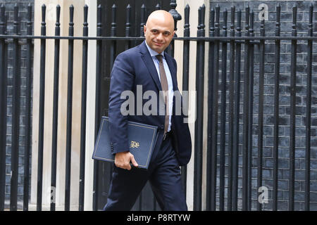 Minister kommt in Downing Street für die wöchentliche Kabinettssitzung. Mit: Sajid Javid - Home Secretary Wo: London, Großbritannien Wann: 12 Jun 2018 Credit: Dinendra Haria/WANN Stockfoto