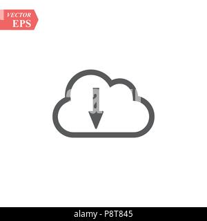 Cloud download, lineare Symbol. Eines der linearen Web Icons eps Stock Vektor