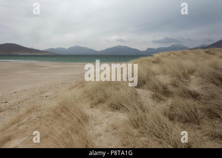 Landschaft Bild von der Küste rund um die Insel Harris, Äußere Hebriden, Schottland. Stockfoto