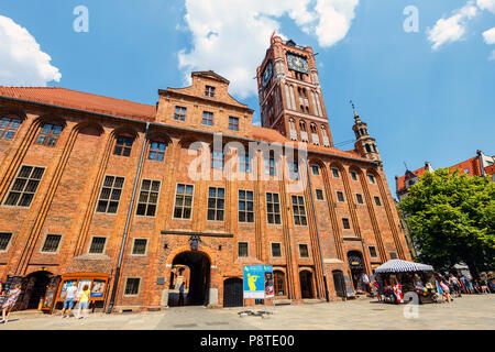 Torun, Polen - Juni 01, 2018: Hauptplatz in der Altstadt von Torun. Thorn ist Geburtsort des Astronomen Nikolaus Kopernikus. Stockfoto