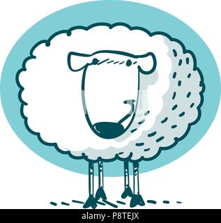 Schaf Cartoon Stil Vector Illustration Stock Vektor