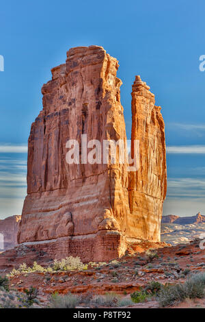 Courthouse Towers, Arches National Park, Moab, Utah USA Stockfoto