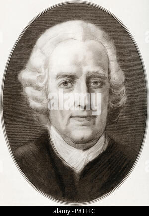 Emanuel Swedenborg, Emanuel Swedberg, 1688 - 1772. Schwedische lutherische Theologe, Naturwissenschaftler, Philosoph, Offenbarer und Mystiker, die inspiriert Swedenborgianism. Abbildung von Gordon Ross, US-amerikanischer Künstler und Illustrator (1873-1946), von lebenden Biographien von religiösen Führern. Stockfoto