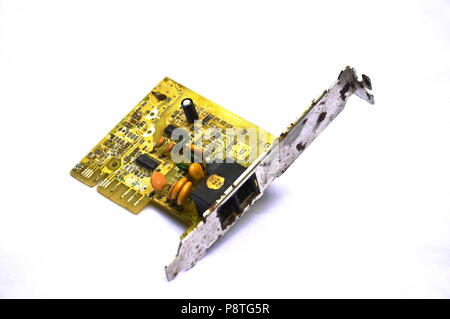 Antike Fax Modem elektronische Karte für Personal Computer Stockfoto