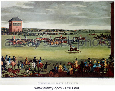 Newmarket Rennen, vintage Abbildung von 1883 Stockfoto