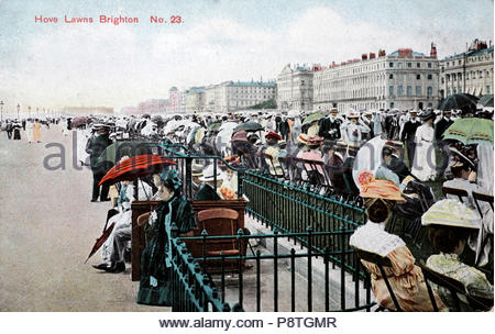 Hove Rasen Brighton, Alte Ansichtskarte von 1908 Stockfoto