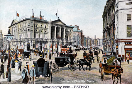 Piccadilly Circus London, Alte Ansichtskarte von 1904 Stockfoto