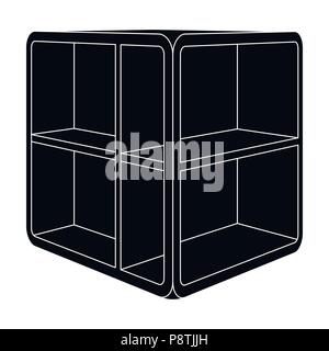 Kleines Zimmer Couchtisch. Weiße Tabelle mit Zellen. Schlafzimmer Möbel einzelnen Symbol in schwarz Stil vektor Symbol lieferbar web Abbildung. Stock Vektor