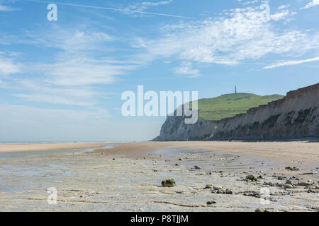 Cape Blanc Nez Strand mit Klippen, Cote d'Opale, Frankreich Stockfoto