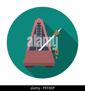 Metronome-Icon im flachen Stil auf weißem Hintergrund. Musikinstrumente symbol Vektor illustration Stock Vektor