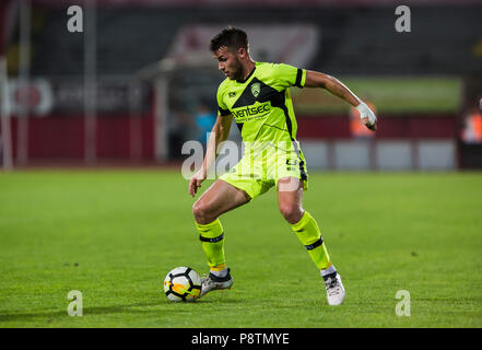 Novi Sad, Serbien. 12. Juli 2018. Mittelfeldspieler Stephen Lowry von Coleraine FC in Aktion während des Spiels Credit: Nikola Krstic/Alamy leben Nachrichten Stockfoto