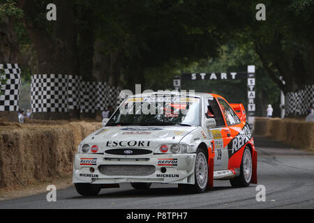 Goodwood, West Sussex, UK. 13 thJuly 2018. Ford Escort Cosworth Rally Car bei der 25 Goodwood Festival der Geschwindigkeit - das Silberne Jubiläum, in Goodwood, West Sussex, UK. © Malcolm Greig/Alamy leben Nachrichten Stockfoto