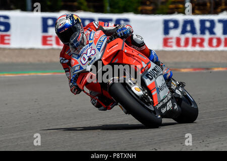 Sachsenring, Hohenstein-Ernstthal, Deutschland. 13. Juli 2018. Deutschen Motorrad Grand Prix, freie Praxis; Andrea Dovizioso (Ducati) Credit: Aktion plus Sport/Alamy leben Nachrichten Stockfoto