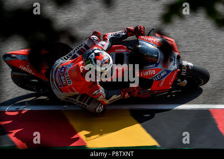 Sachsenring, Hohenstein-Ernstthal, Deutschland. 13. Juli 2018. Deutschen Motorrad Grand Prix, freie Praxis; Jorge Lorenzo (Ducati) Credit: Aktion plus Sport/Alamy leben Nachrichten Stockfoto