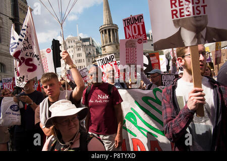 London, United Kingdon. 13. Juli 2018. 100.000 protestieren in London gegen den Besuch von US-Präsident Donald Trump. Credit: Mike Abrahams/Alamy leben Nachrichten Stockfoto
