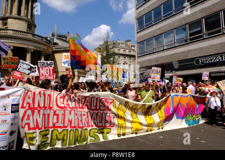 London, Großbritannien. 13. Juli 2018. Trump Demo London Credit: Rachel Megawhat/Alamy leben Nachrichten Stockfoto
