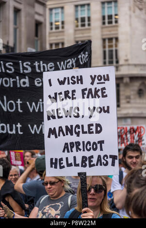 London, Großbritannien. 13. Juli 2018. Anti-Trump Demonstration, London, UK 13.07.2018 Credit: Bjanka Kadic/Alamy leben Nachrichten Stockfoto