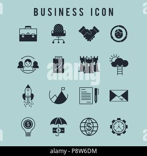 Business Icon Set. Für web design und Application Interface, auch nützlich für Infografiken. Vector Illustration. Stock Vektor