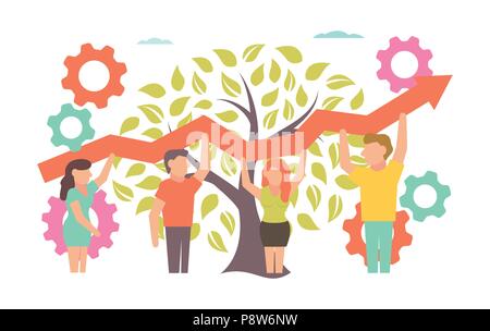 Teamwork Vector Illustration für Business Design und Infografik Stock Vektor