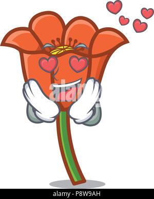 In liebe Mohnblume Maskottchen Karikatur Stock Vektor