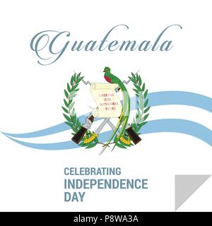 Happy Independence Day Guatemala Vektor Grußkarte.. Für web design und Application Interface, auch nützlich für Infografiken. Vector Illustration. Stock Vektor