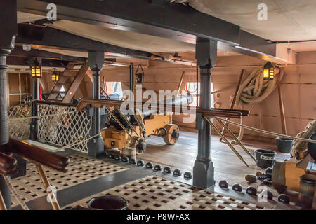 HMS Victory gun Deck, Portsmouth Stockfoto