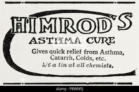 1920er Jahre alten Vintage original advert Werbung Himrod asthma Heilen in Englisch Magazin ca. 1924 Stockfoto