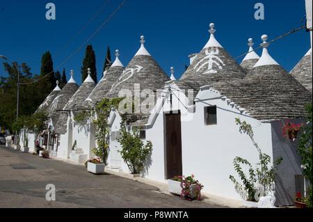 Italien, Apulien, Alberobello, typische Haus genannt Trullo. Trockenbau Merkmal der zentralen Süden Apuliens. Weltkulturerbe der UNESCO Stockfoto