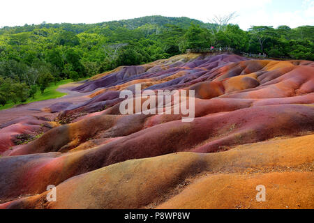 Chamarel sieben farbige Erden auf Mauritius Stockfoto