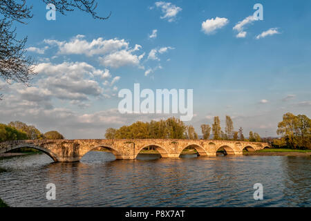 Ponte Buriano, Arezzo, Toskana, Italien Stockfoto