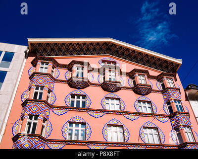 Jugendstil Hausfront in Ljubljana, Slowenien Stockfoto