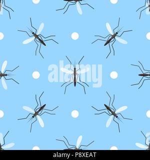 Vektor nahtlose Muster mit Mücken und Kreise Stock Vektor