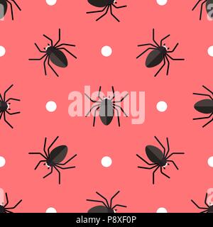 Vektor nahtlose Muster mit Spinnen und Kreise Stock Vektor