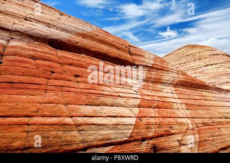 Atemberaubende bunte Sandsteinformationen der yant Wohnung in Utah, USA Stockfoto