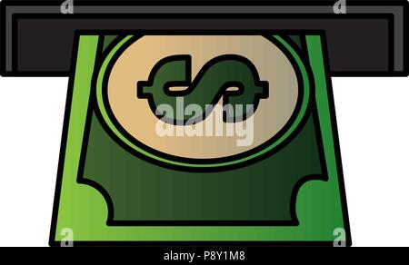 Bohrung mit Bill dollar Vector Illustration Design Stock Vektor