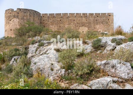 Osmanischen Festung bekannt als 'Koules Aptera' oder 'Festung von Sousbasiat' bei Aptera auf der Insel Kreta, Griechenland Stockfoto