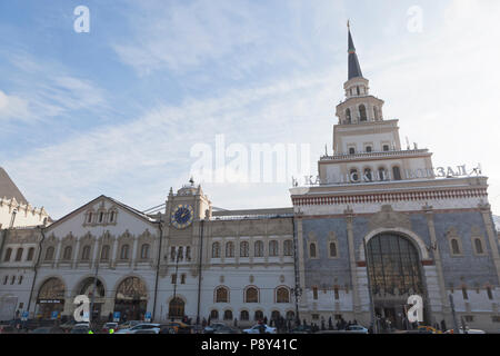 Moskau, Russland - 3. März 2018: Der Bau der Kasaner Bahnhof in Moskau Stockfoto