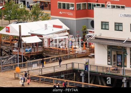 Views um Juneau Alaska, Wildnis Kapital- und Kreuzfahrtschiff Ziel Stockfoto